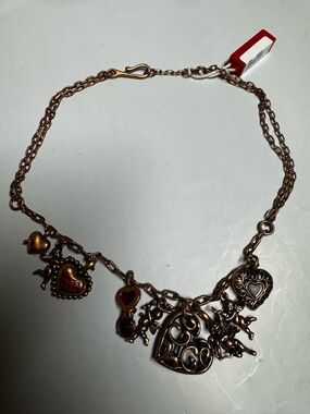 Miss Sixty Rose Gold Heart Charm Necklace